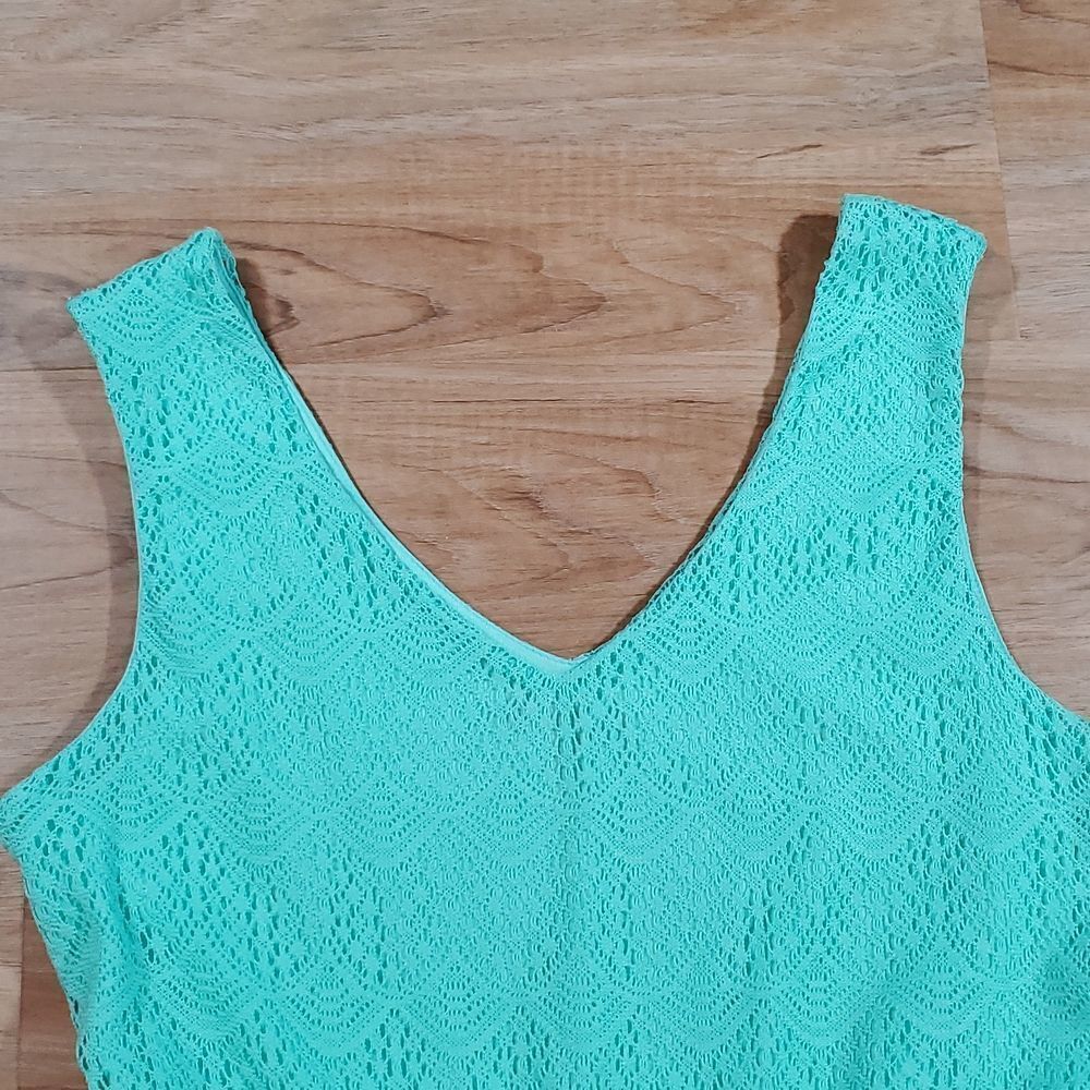🔸️NWT As U Wish Mint Lace Belted Sleeveless Dress Medium - Picture 4 of 11